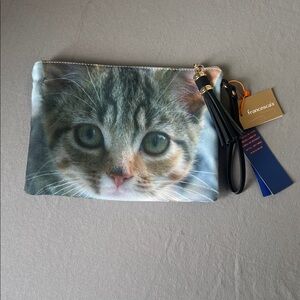 Francesca's Collections Cat Face Pouch - Brown and Cream